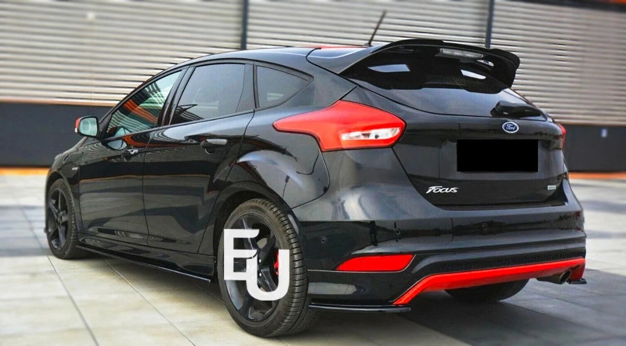 FOR FORD FOCUS ST STYLE 2012-2018 MK3 BOOT ROOF SPOILER GLOSS BLACK OEM-FIT