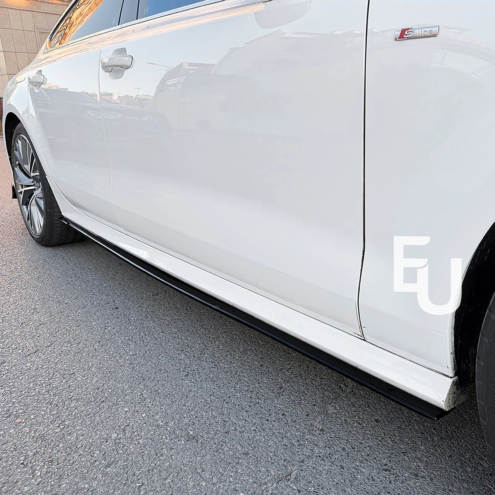 FOR AUDI A7 S LINE S7 C7 4G SIDE SKIRT EXTENSION BLADE LIP GLOSS BLACK 2010-2018