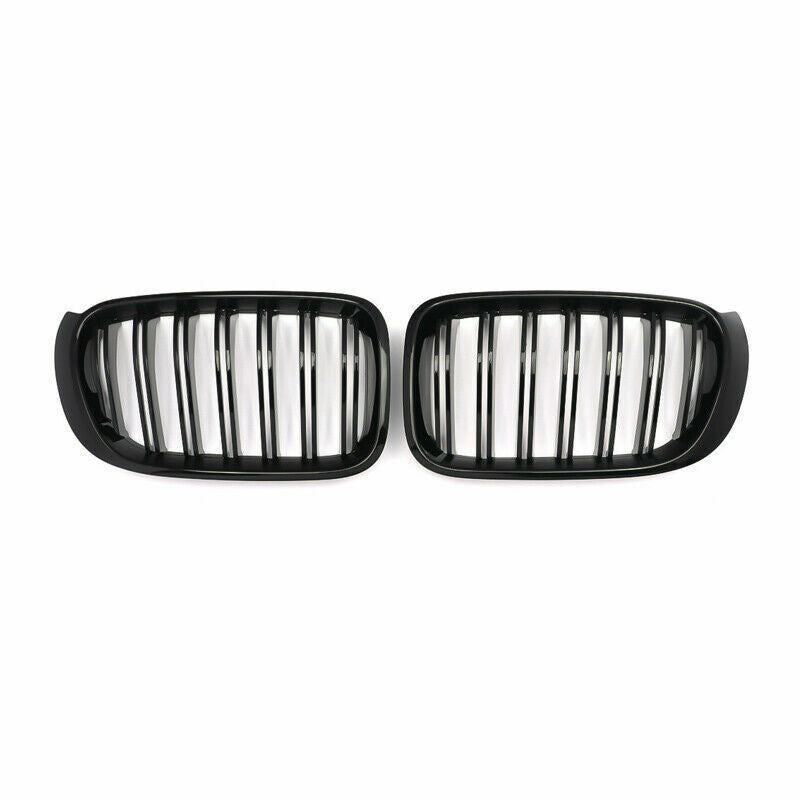 FOR BMW F25 X3 F26 X4 SUV 14-17 GLOSS BLACK FRONT KIDNEY DUAL TWIN GRILLE GRILL