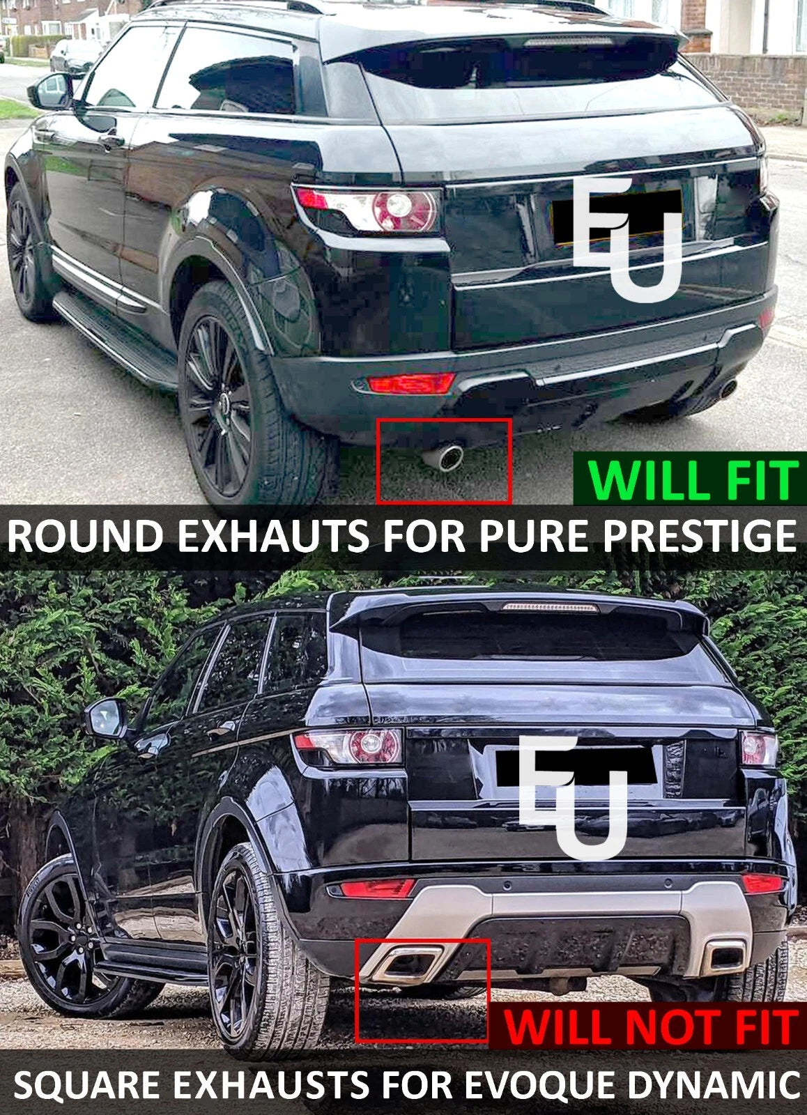 BLACK RUNNING BOARDS SIDE STEPS FOR RANGE ROVER EVOQUE DYNAMIC L538 2011-2018