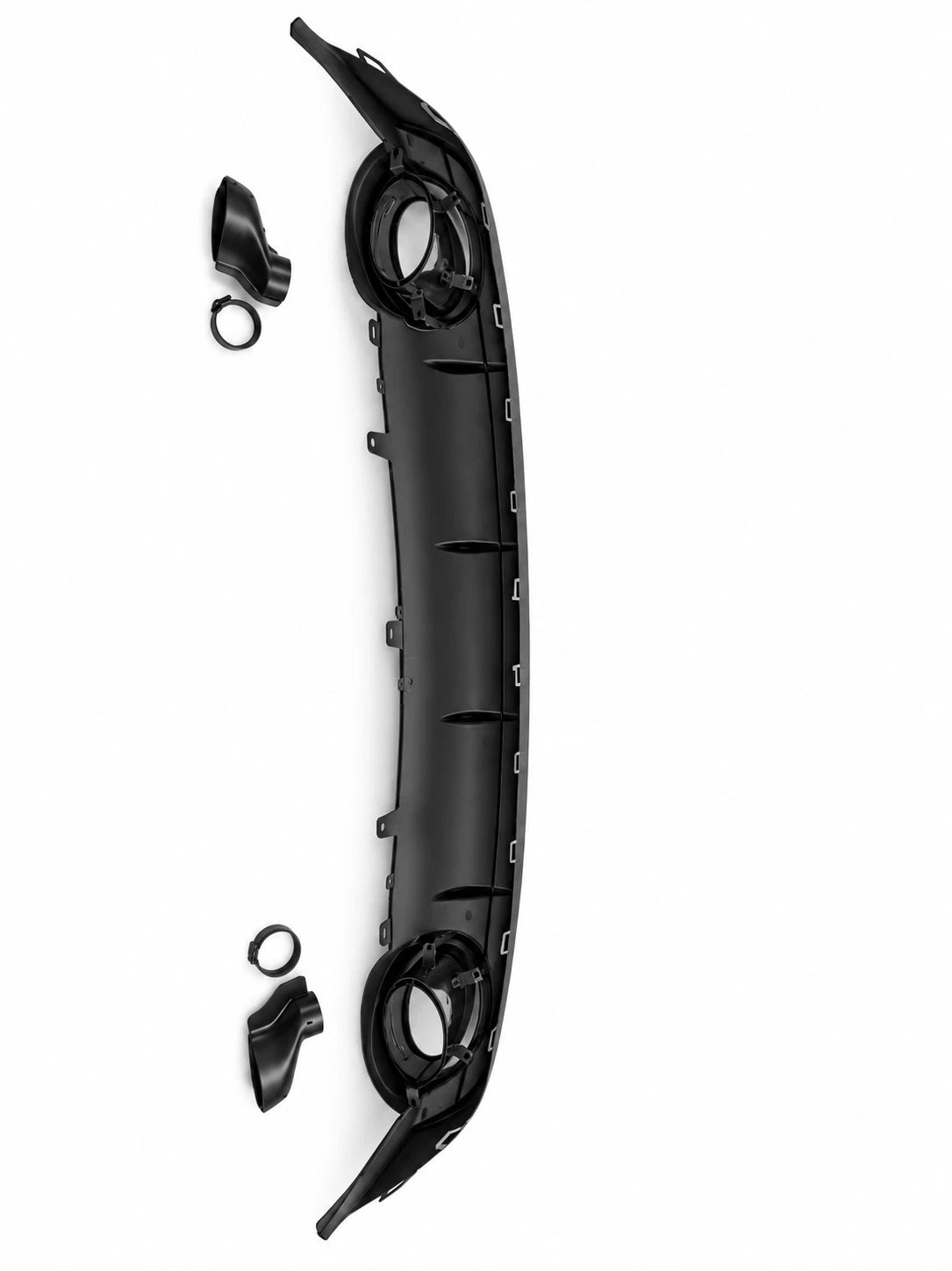 FOR AUDI A6 C7 SE STANDARD RS6 LOOK LCI GLOSS BLACK REAR DIFFUSER TAILPIPE 15-18