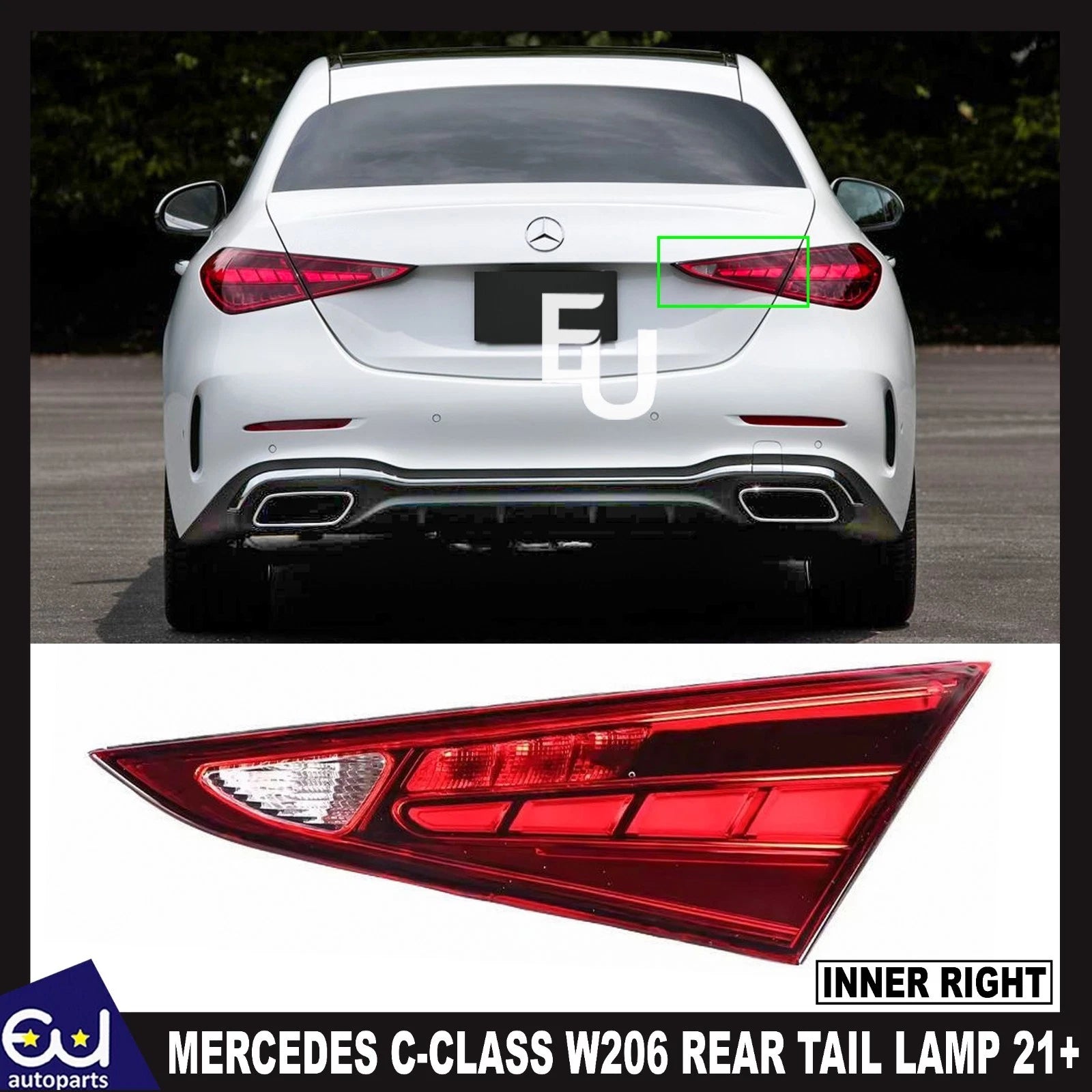 FOR MERCEDES-BENZ C CLASS W206 REAR INNER TAIL LIGHT LAMP RIGHT DRIVER SIDE 21+