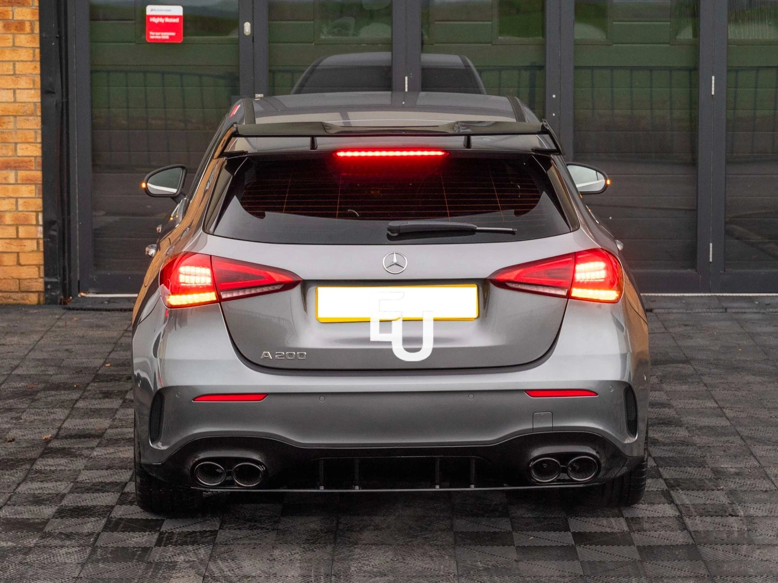 FOR MERCEDES A CLASS HATCH REAR BUMPER DIFFUSER &TAILPIPES W177 A45 AMG LOOK 19+