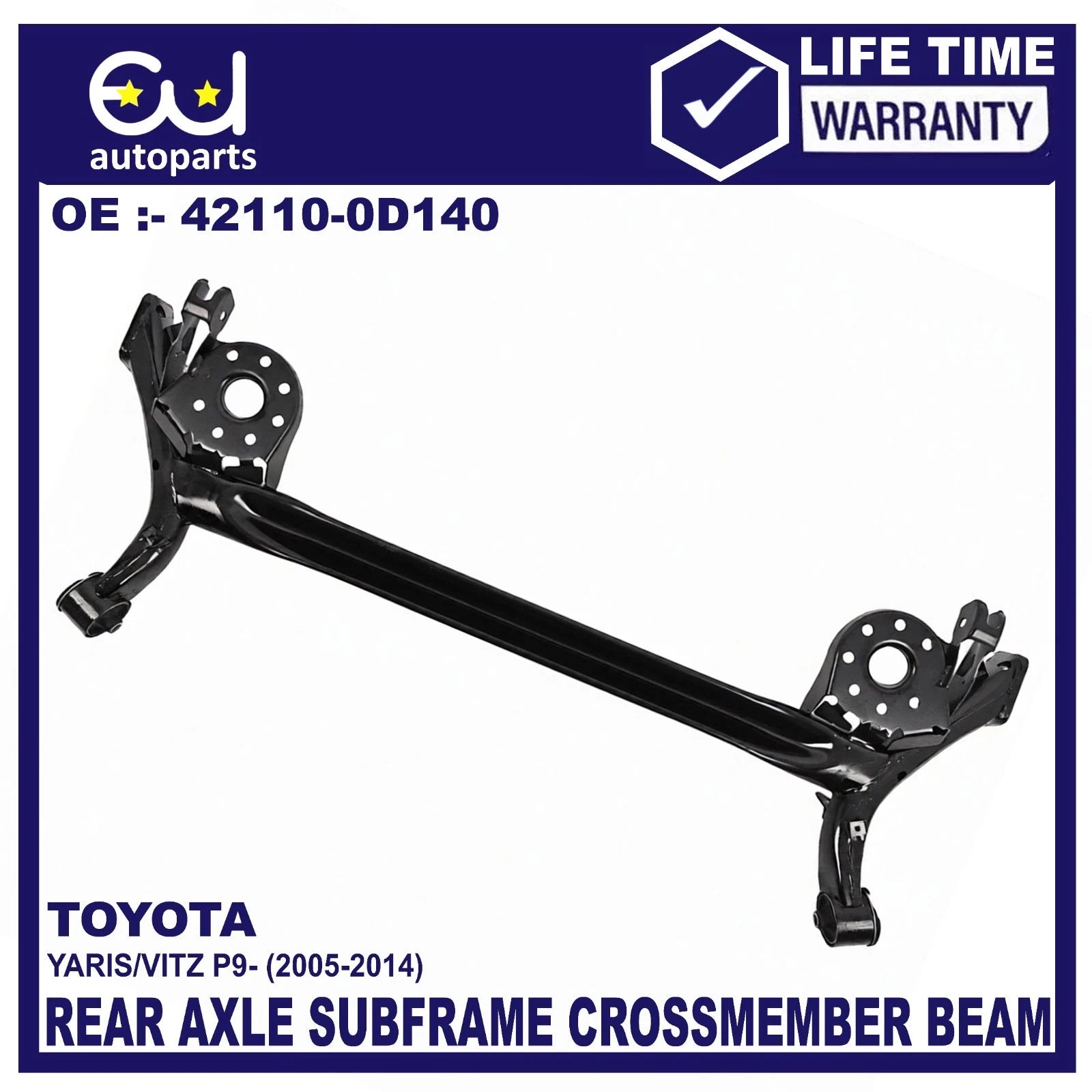 REAR AXLE SUBFRAME CROSSMEMBER BEAM FOR TOYOTA YARIS MK2 P9 05-14 (DRUM BRAKE )