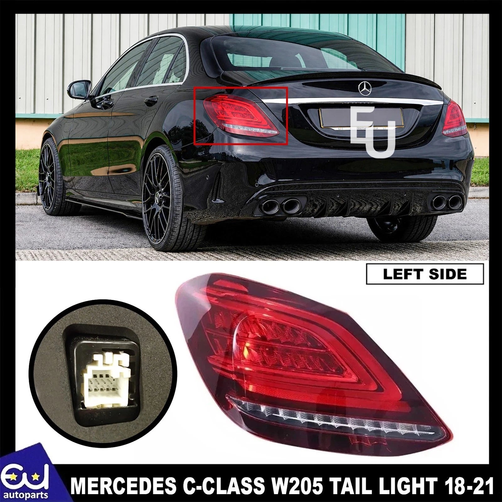 REAR TAIL LIGHT LAMP FOR W205 MERCEDES-BENZ C-CLASS 18-21 LEFT PASSENGER SIDE