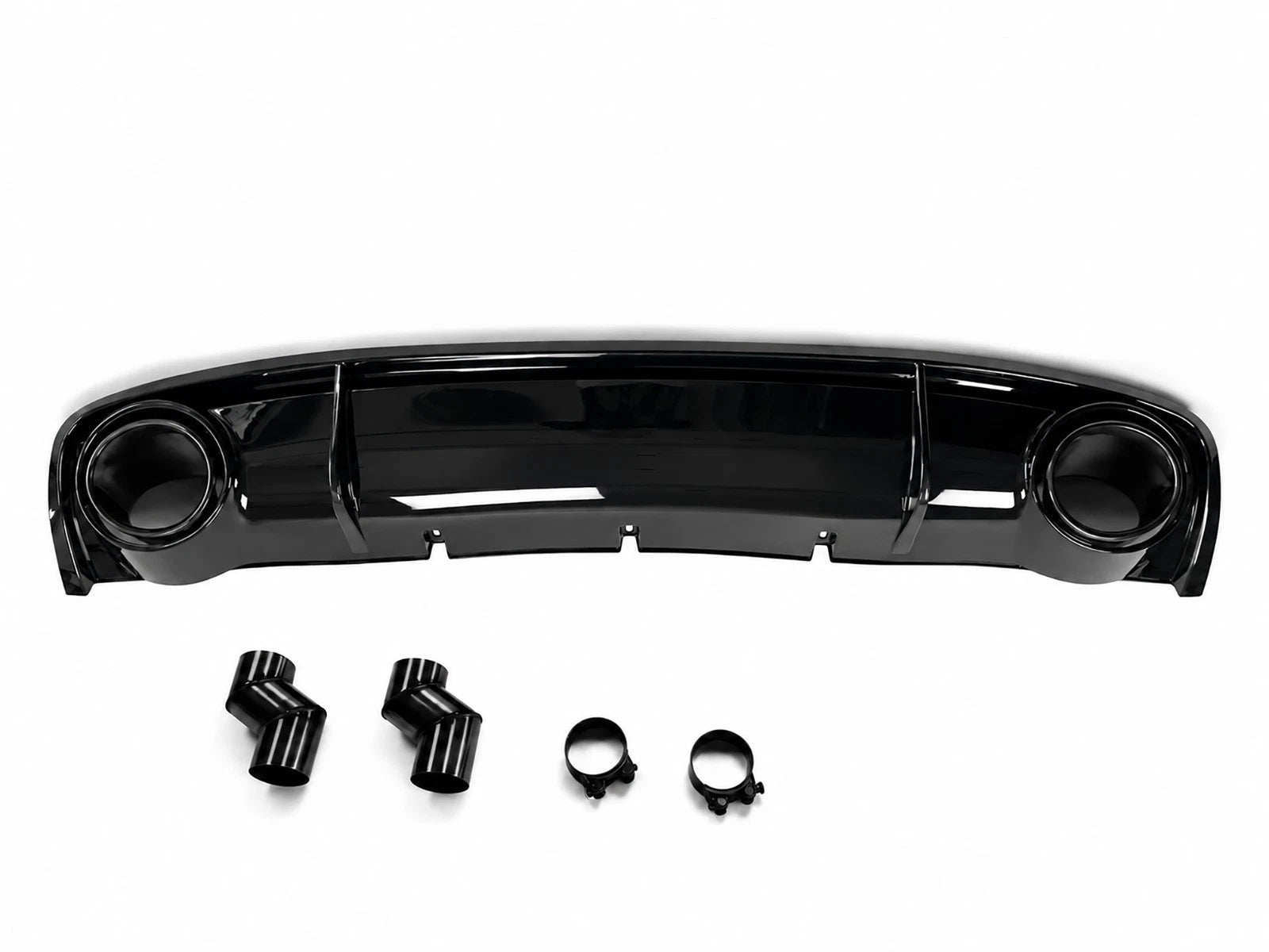 FOR AUDI A4 B8.5 STANDARD RS4 LOOK LCI REAR DIFFUSER W/TAILPIPE BLACK 2012-2015