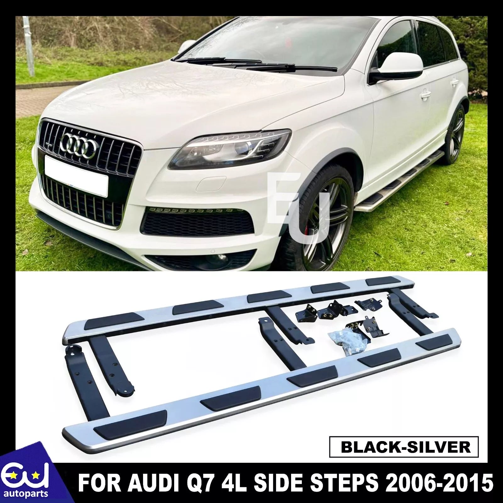 SIDE STEPS RUNNING BOARDS FOR AUDI Q7 2006-2015 4L INTEGRATED BRACKETS