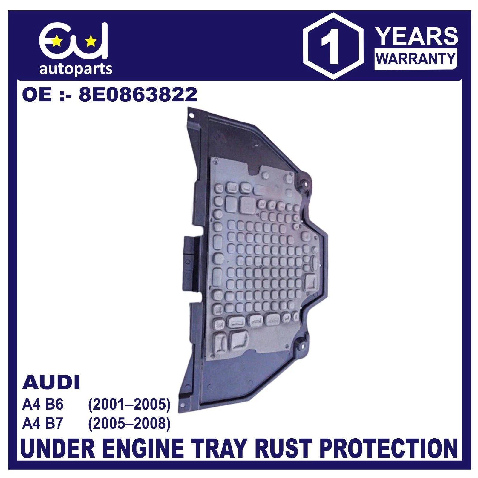 FOR AUDI A4 B6 B7 2001-2008 NEW GEAR BOX COVER UNDER ENGINE TRAY RUST PROTECTION