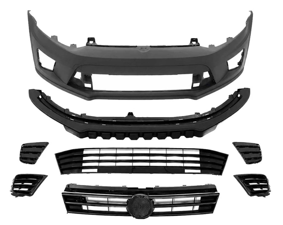 FOR VW POLO 2009-2017 FRONT BUMPER COMPLETE WITH GRILLES WRC STYLE