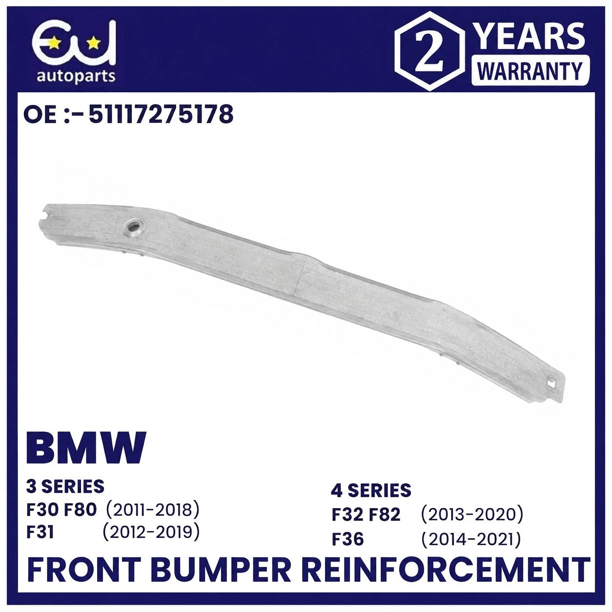 FRONT BUMPER REINFORCEMENT CRASH BAR FOR BMW 3/4 SERIES F30 F31 F80 F32 11-2021