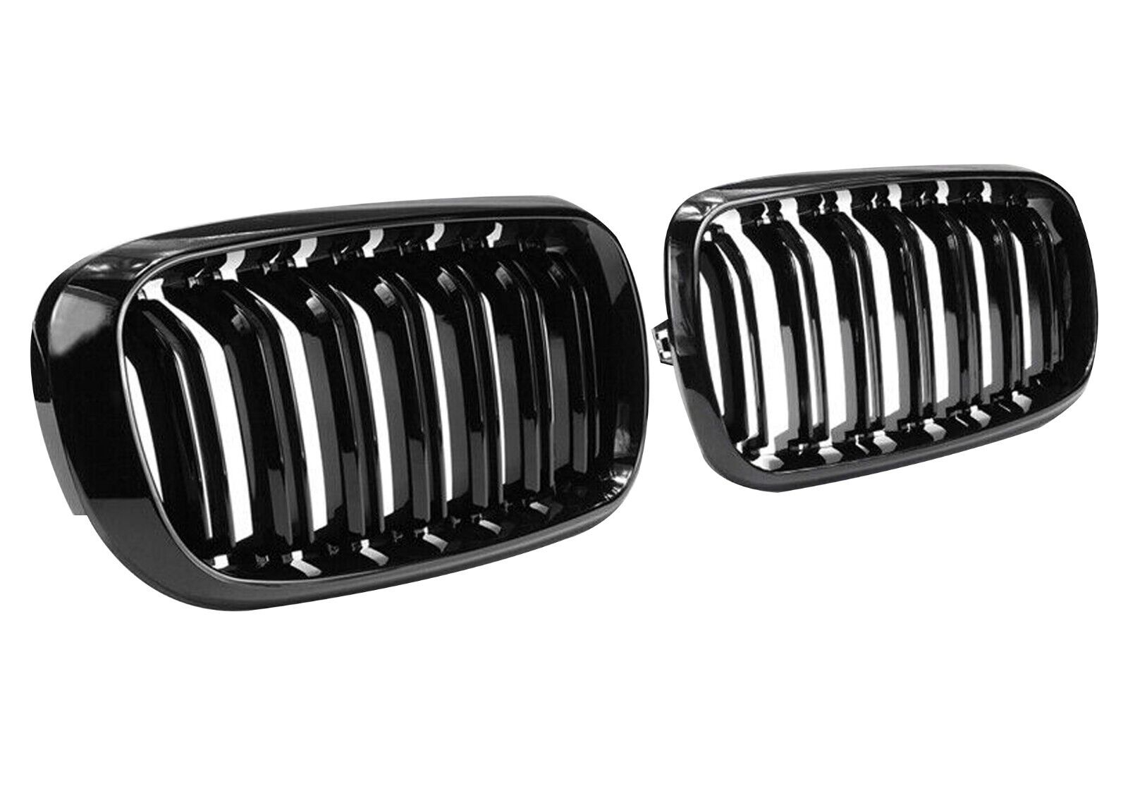 FOR BMW X5 E70 X6 E71 GRILLE GRILL GLOSS DOUBLE SLAT FRONT BUMPER KIDNEY 2007-13