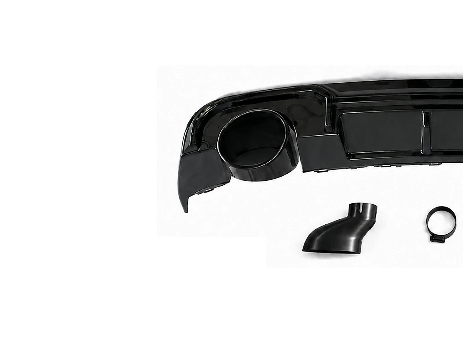 FOR AUDI A3 8V HATCHBACK STANDARD RS3 LOOK REAR DIFFUSER W/TAILPIPE BLACK 16-20