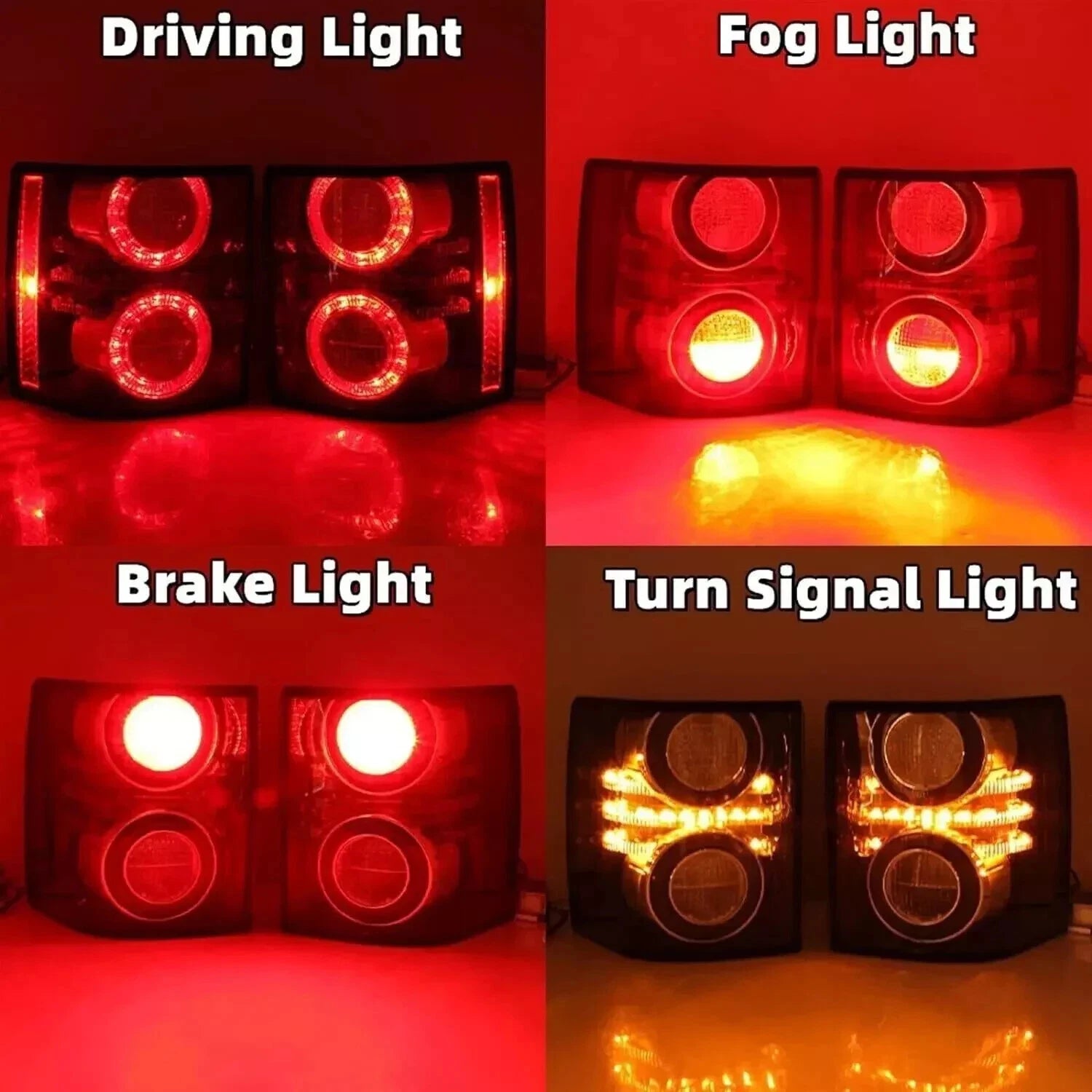 PAIR REAR LEFT RIGHT SMOKED LED TAIL LIGHT LAMP FOR RANGE ROVER VOGUE L322 10-12