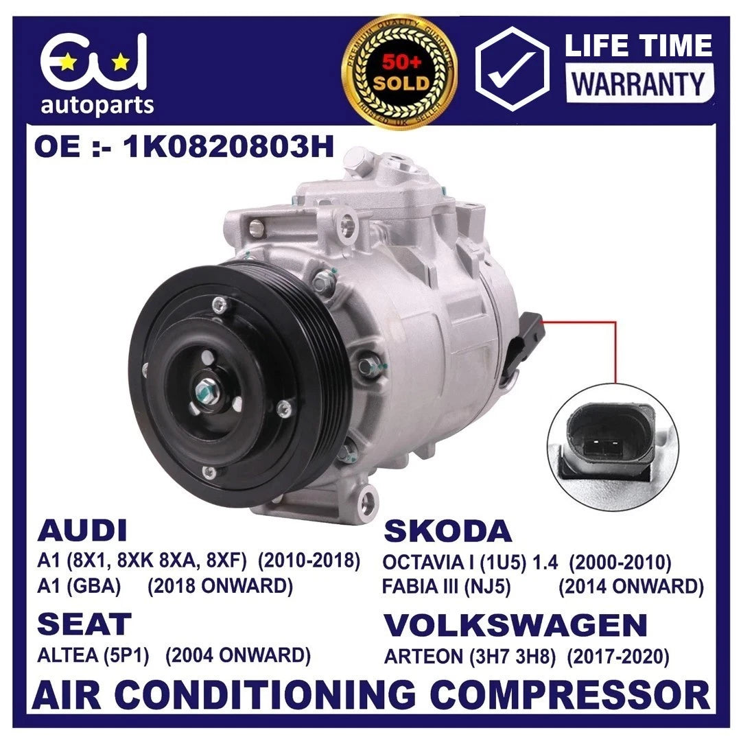 AIR CON A/C COMPRESSOR PUMP FOR VW GOLF ALLTRACK MK5 MK6 MK7 PASSAT SCIROCCO