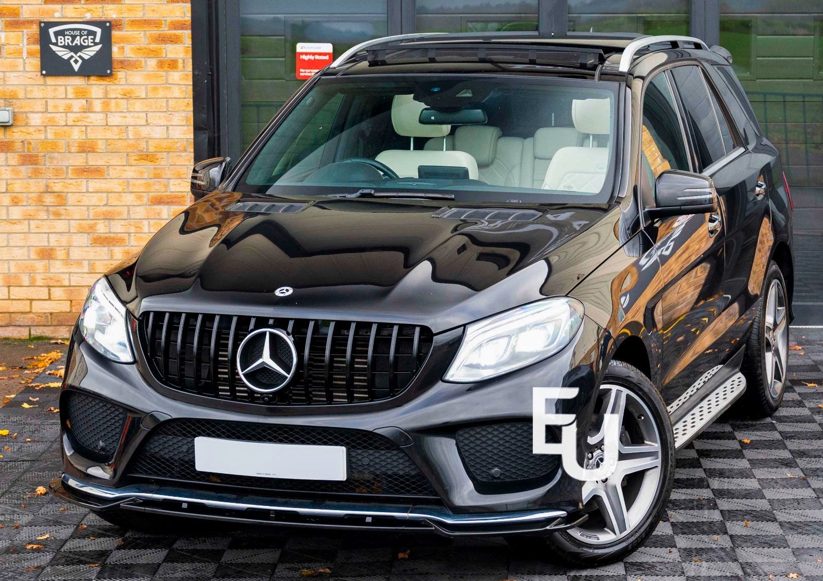 FRONT BUMPER LIP SPLITTER FOR MERCEDES W166 GLE SUV C292 15-18 GLOSS BLACK