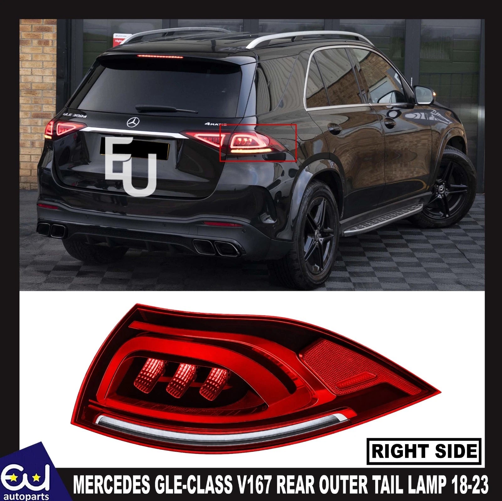 FOR MERCEDES GLE-CLASS W167 V167 OUTER RIGHT DRIVER REAR TAIL LIGHT LAMP 18-23