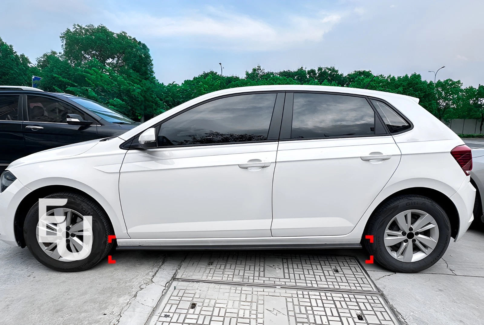 FOR VW POLO MK6 SE STANDARD GLOSS BLACK SIDE SKIRT EXTENSION SPLITTER LIP 2018+