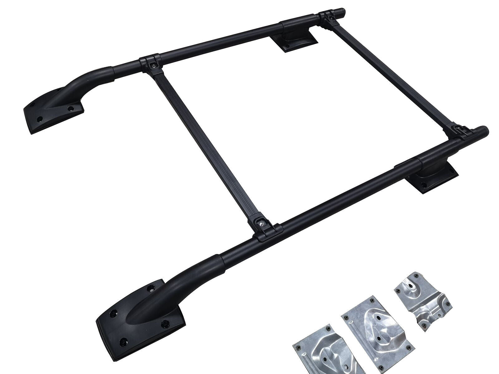 FOR NISSAN NAVARA NP300 D40 FRONTIER 4 DOOR ROOF RAILS RACK CROSS BARS BLACK 04+
