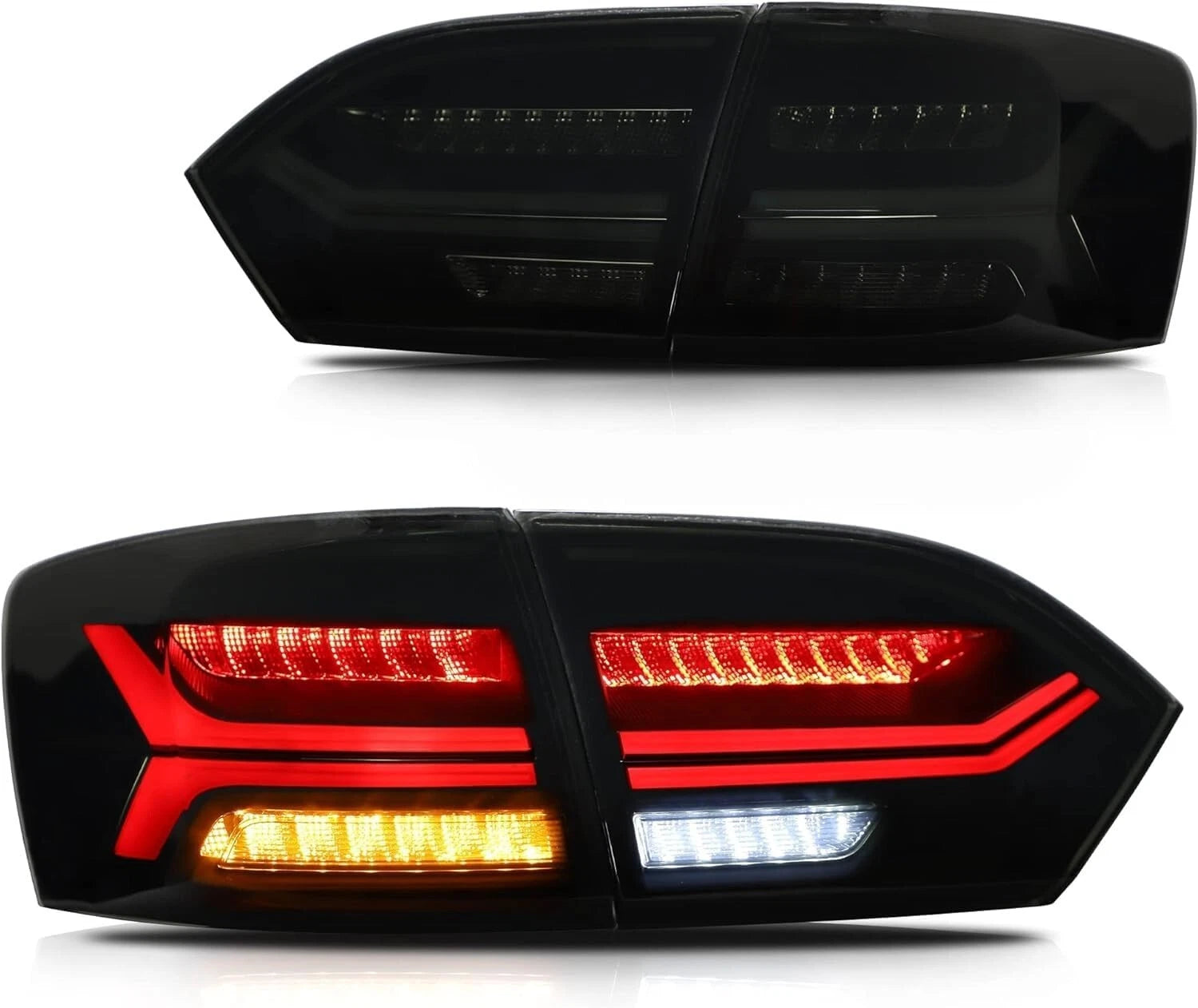 VLAND SMOKED SEQUNTIAL LED REAR TAIL LAMP LAMPS LIGHTS FOR VW JETTA MK6 2011+