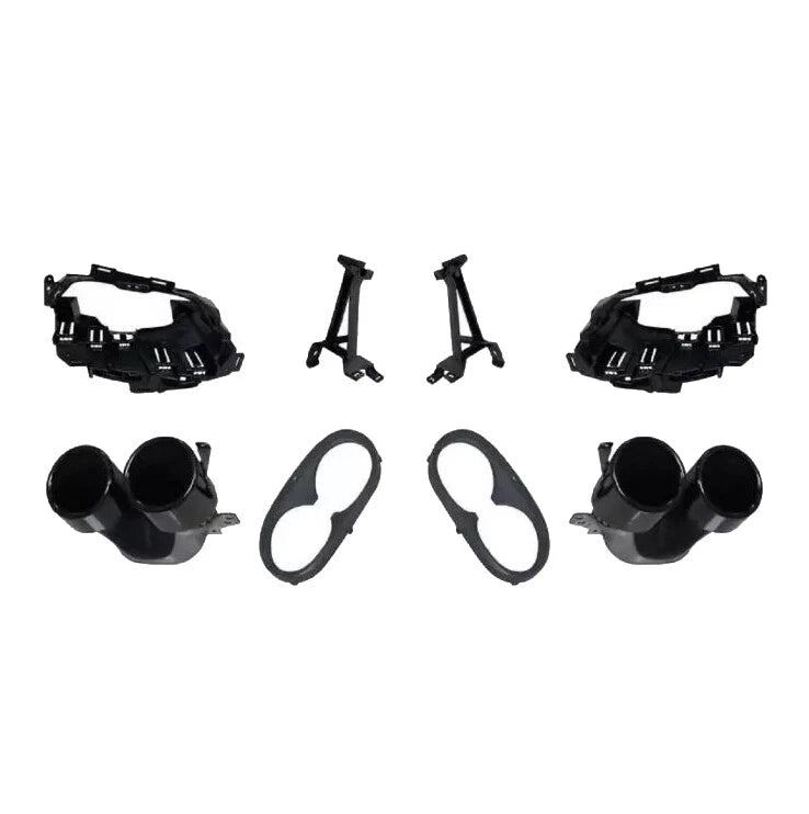 FOR MERCEDES GLB X247 AMG GLB45 STYLE REAR DIFFUSER VALANCE & BLK TAILPIPES 19+