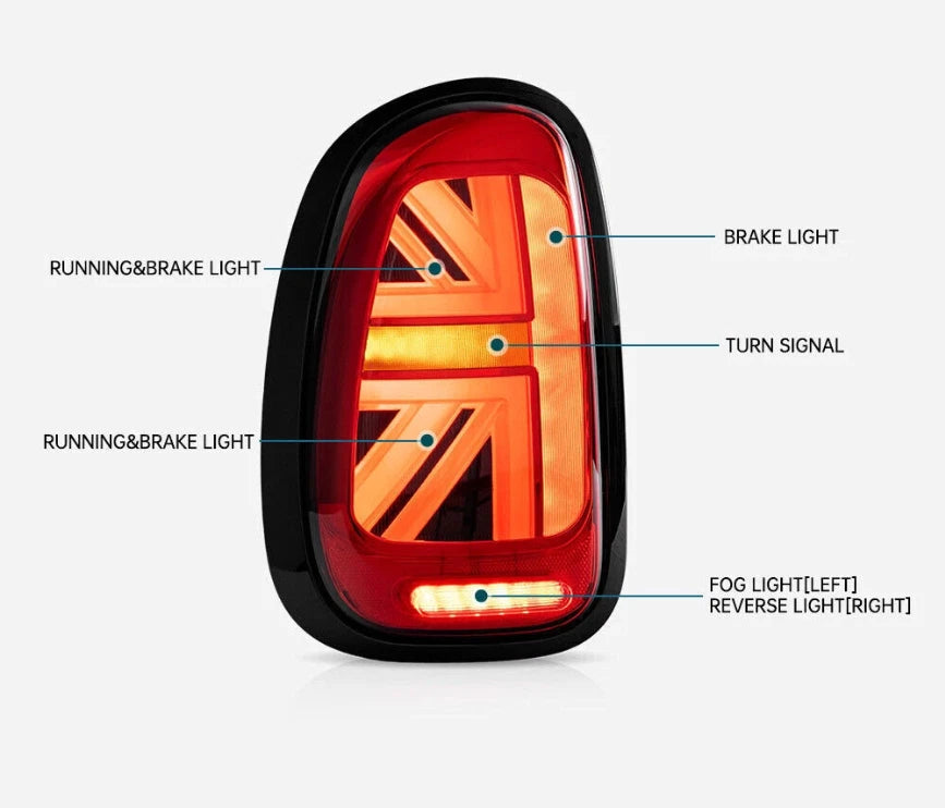 FULL LED TAIL LIGHTS LAMP FOR BMW MINI COOPER COUNTRYMAN R60 ANIMATION 2010-2016
