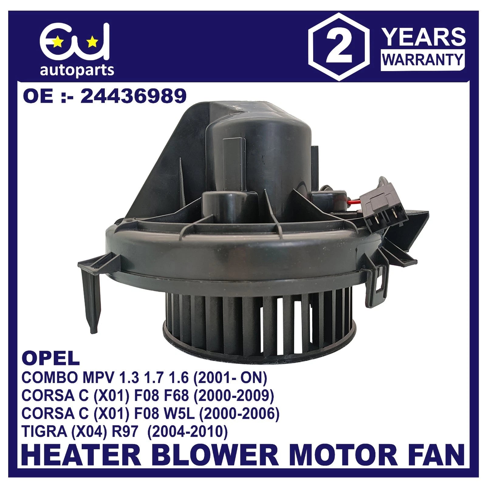 HEATER BLOWER FAN MOTOR FOR OPEL CORSA C COMBO 1.3 1.7 2000-ONWARDS 24436989