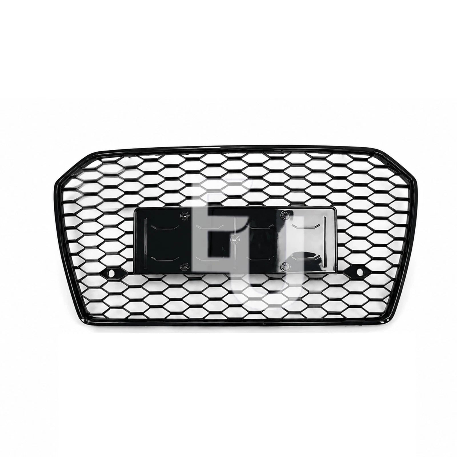 RS6 LOOK FRONT HONEYCOMB GRILL GRILLE FOR AUDI A6 S6 C7.5 2015-18 BLACK NO LOGO