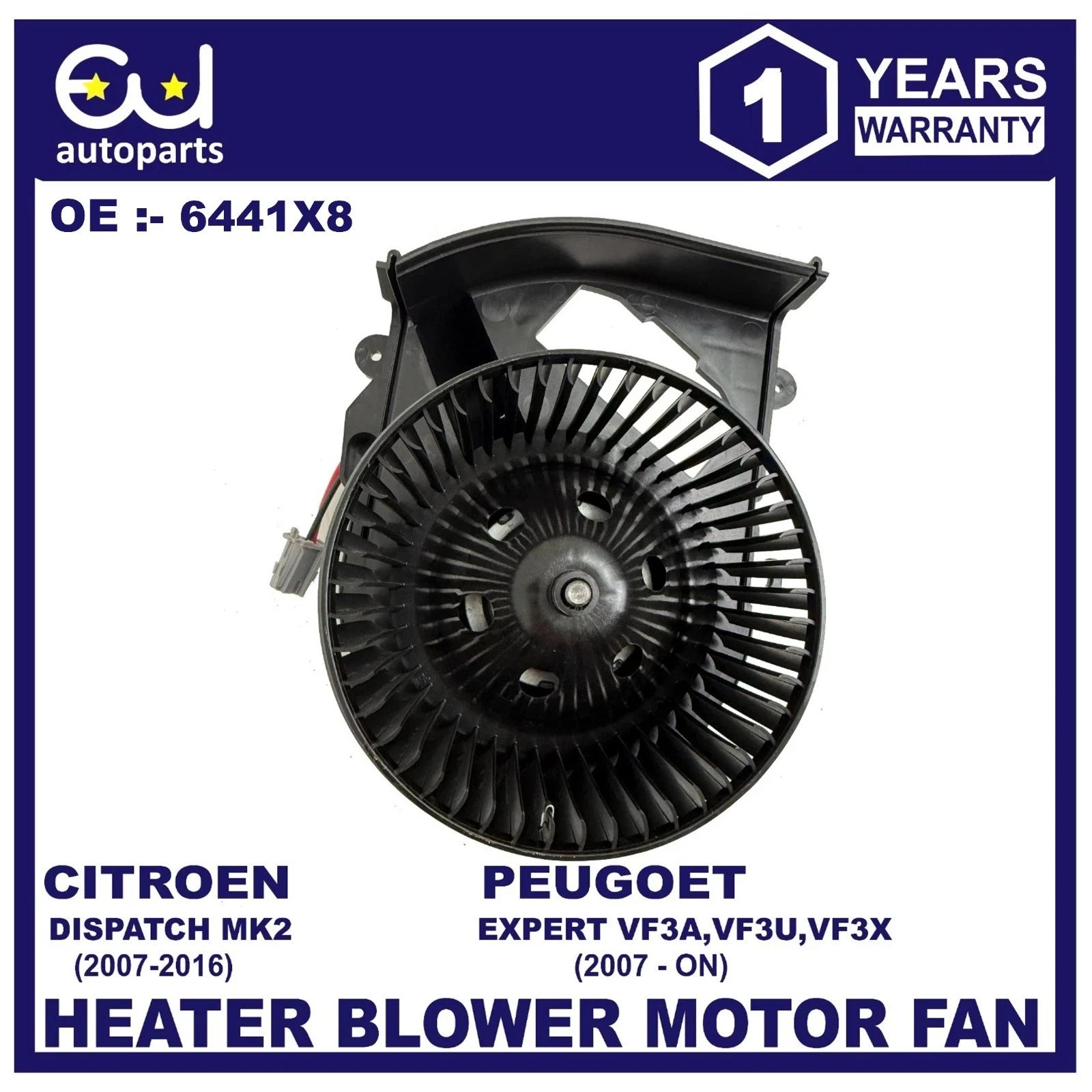 HEATER BLOWER MOTOR FAN FOR CITROEN DISPATCH MK2 PEUGEOT EXPERT 1.6 2.0 HDi