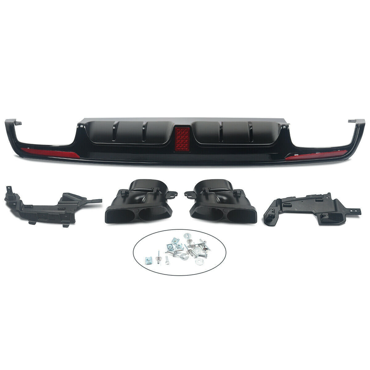 FOR MERCEDES S CLASS S63 W222 B STYLE AMG REAR DIFFUSER TAILPIPE GLOSS BLK 13-17