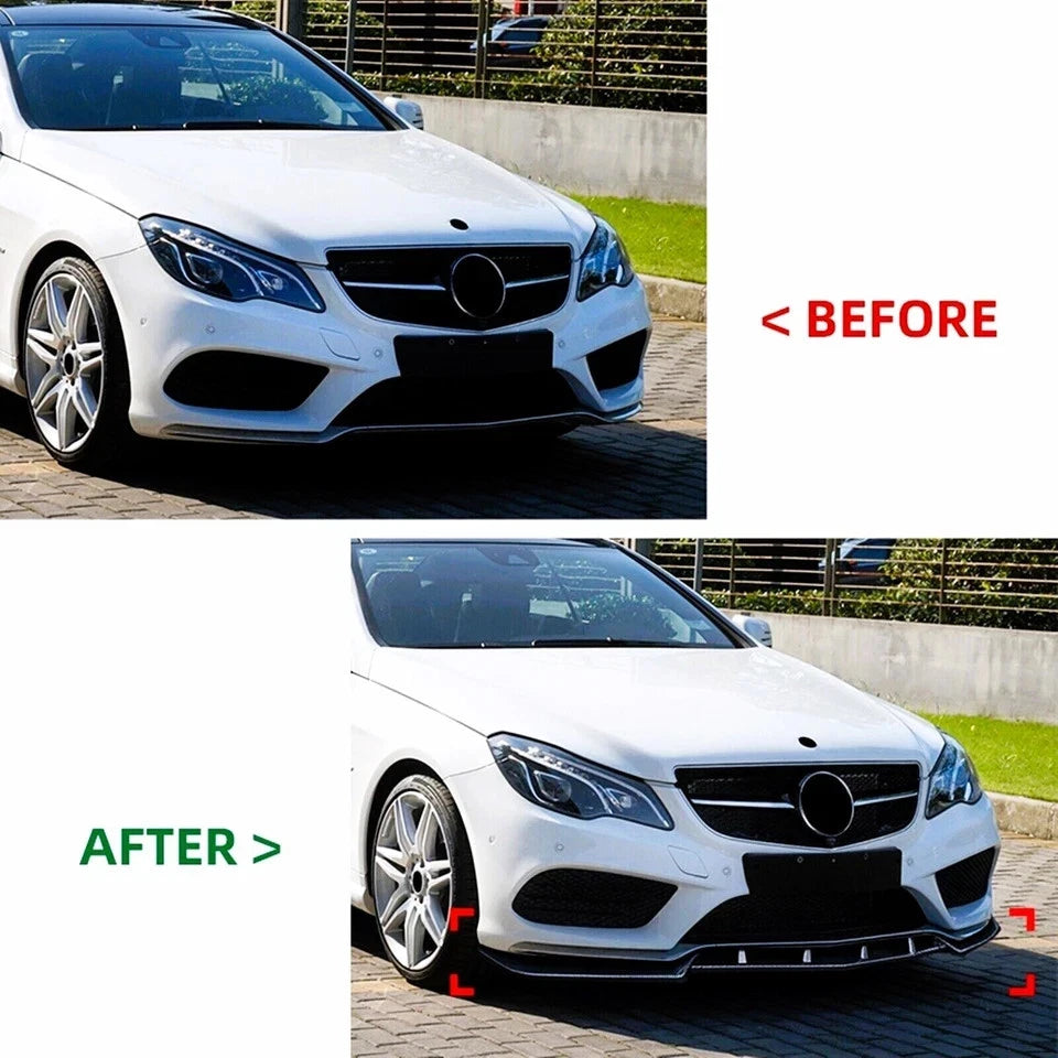 FOR MERCEDES E CLASS COUPE W207 C207 AMG LINE FRONT LIP SPLITTER GLOSS BLK 13-16