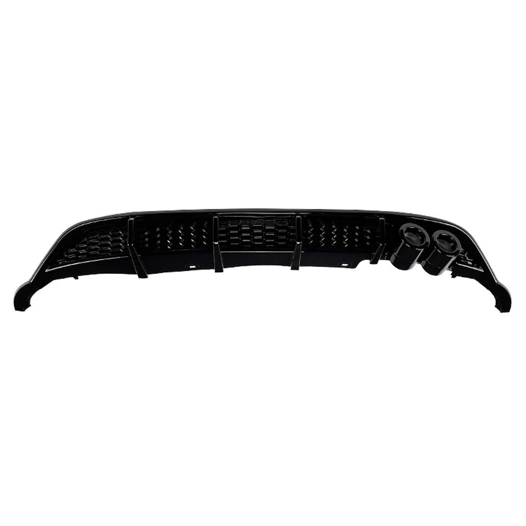 FOR VW POLO MK6 GTI STYLE REAR BUMPER DIFFUSER LIP SPOILER GLOSS BLACK 2017-2021
