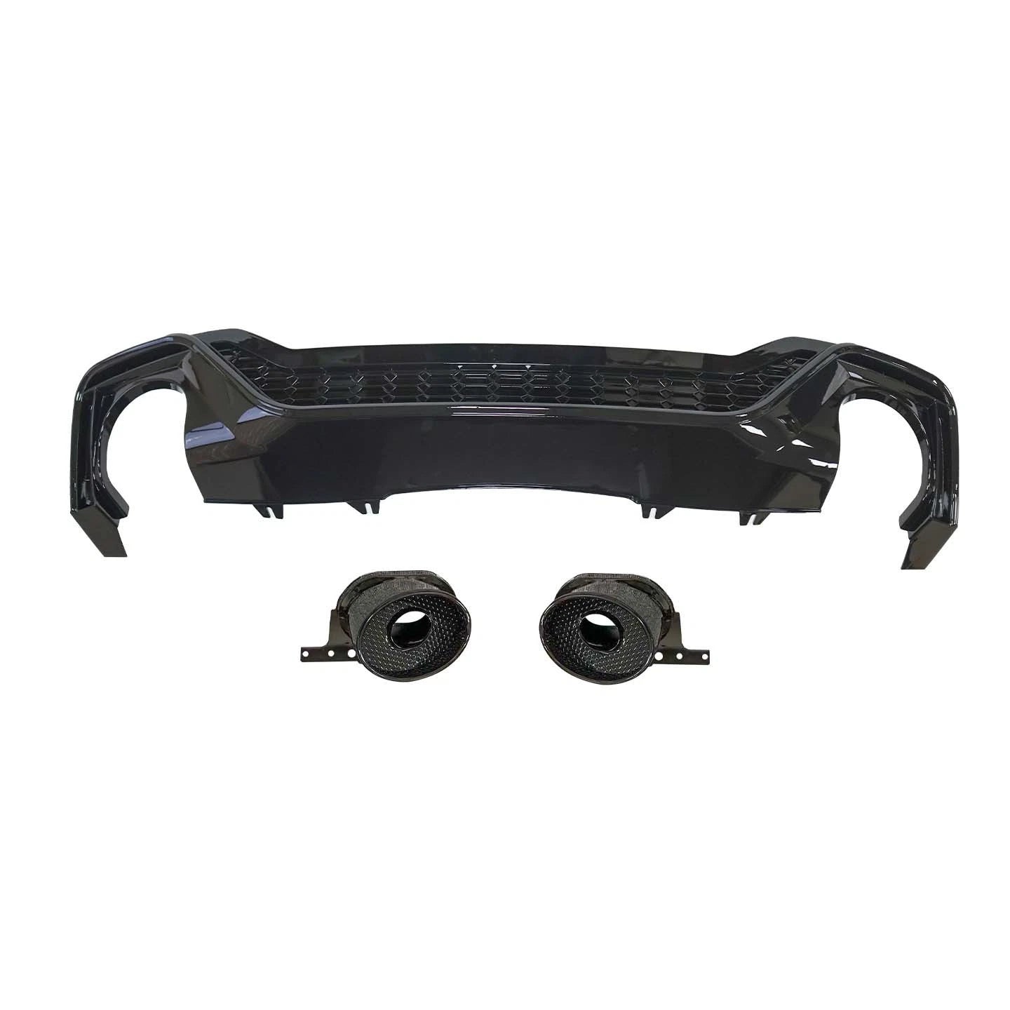 FOR AUDI A5 S5 B9.5 F5 S-LINE RS5 LOOK HONEYCOMB REAR DIFFUSER W/PIPES 2020-24