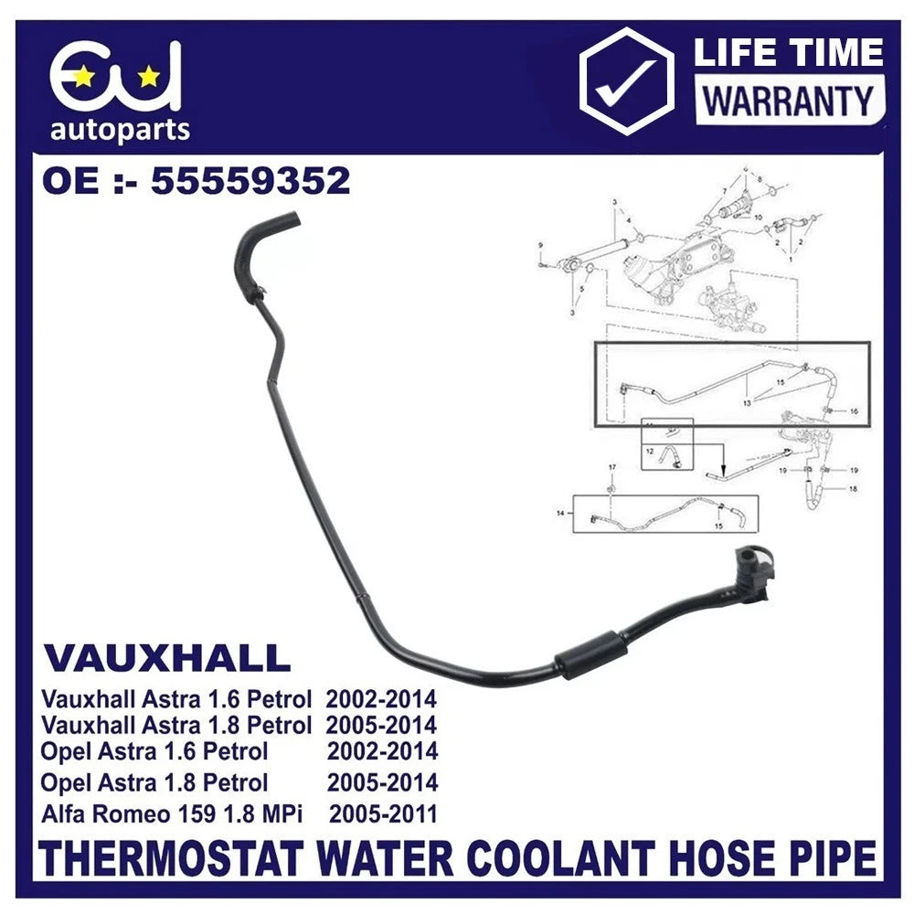 THERMOSTAT WATER COOLANT HOSEPIPE FITS FOR VAUXHALL ASTRA ZAFIRA INSIGNIA SIGNUM
