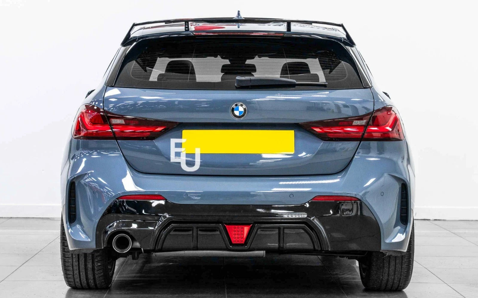 FOR BMW 1 SERIES F40 REAR LED DIFFUSER M SPORT SINGLE EXHAUST GLOSS BLACK 2019+