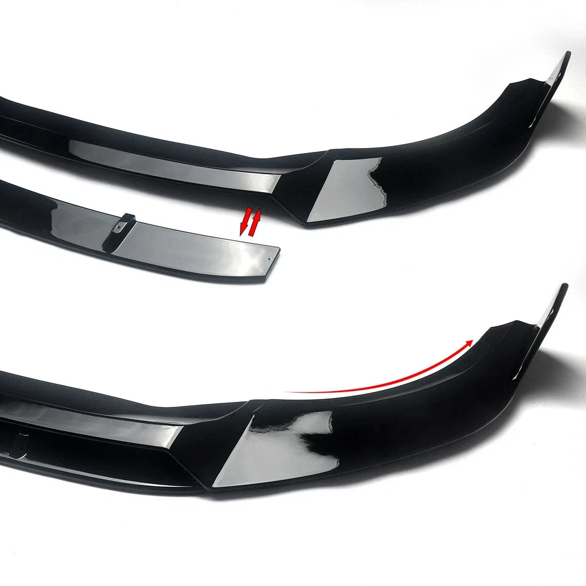 FOR MERCEDES A CLASS W176 A45 STYLE FRONT SPLITTER LIP GLOSS BLACK 2015-2018
