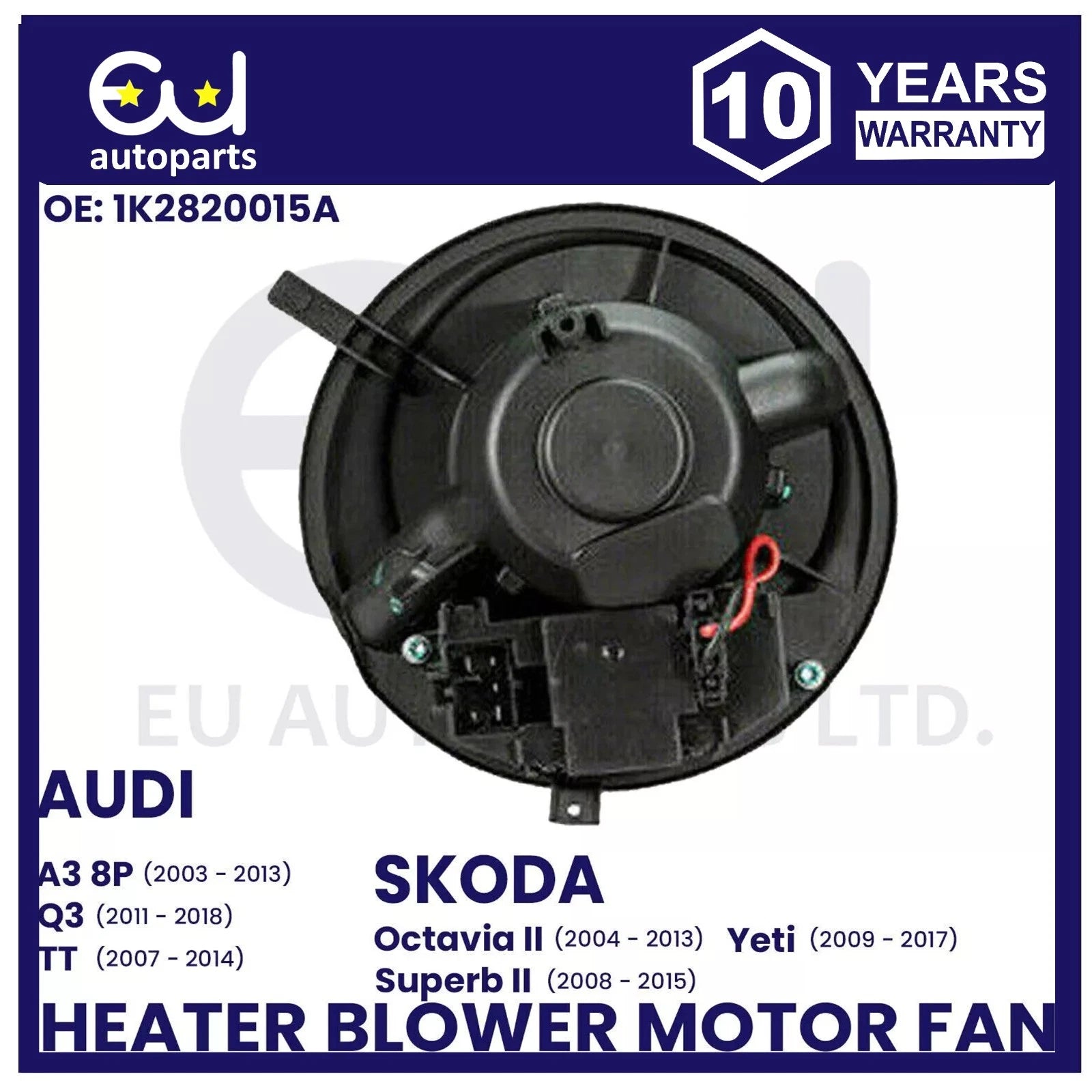 HEATER BLOWER MOTOR FAN FOR AUDI A3 8P Q3 TT MK2 SKODA OCTAVIA SUPERB MK2 YETI