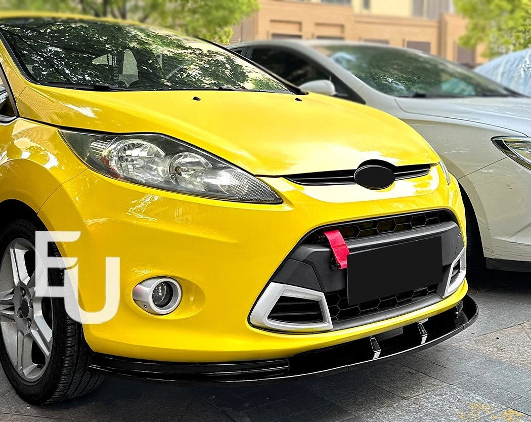 GLOSS BLACK FRONT SPLITTER LIP FOR FORD FIESTA MK7 STANDARD PRE-FACELIFT 2008-12