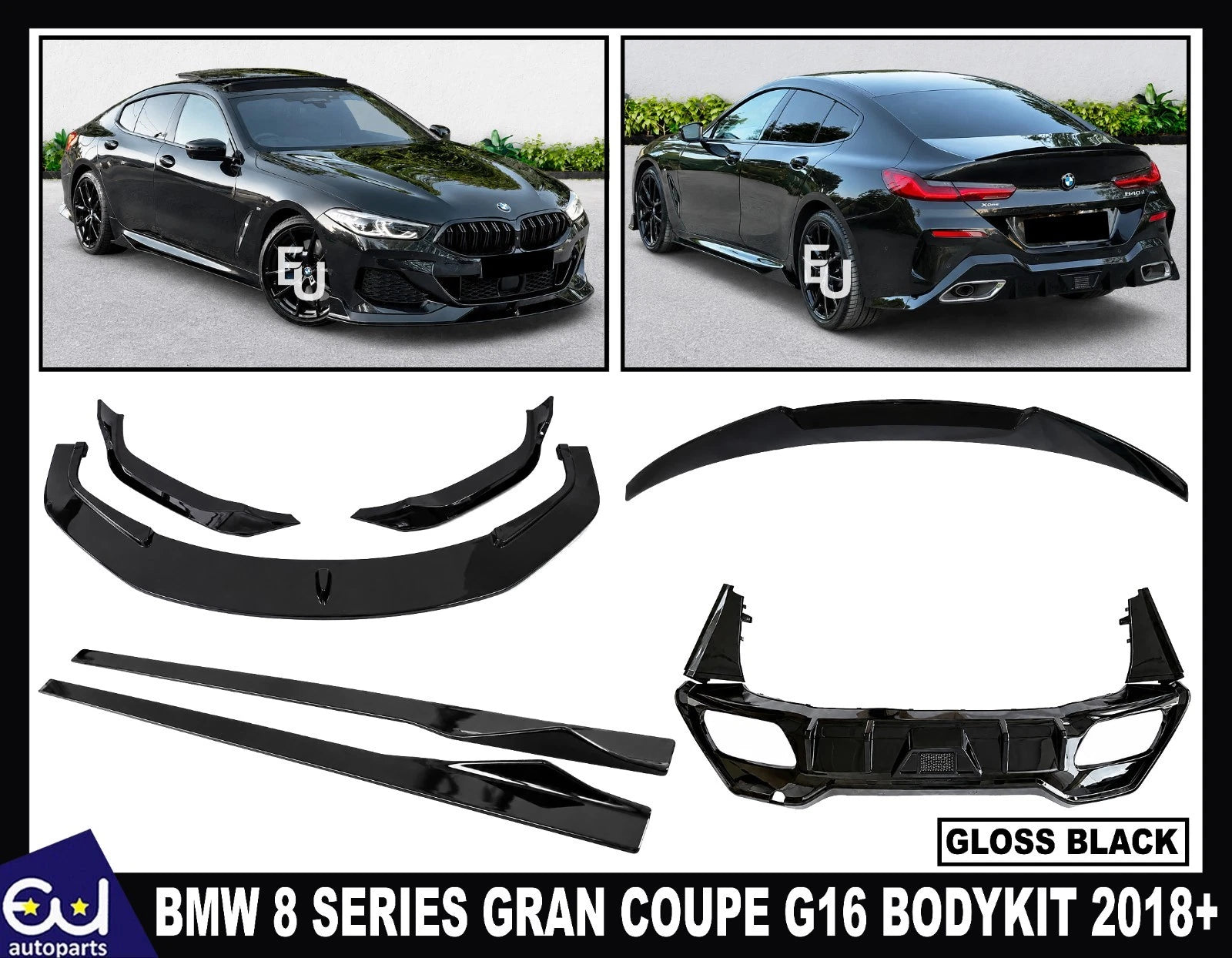 FOR BMW 8 SERIES GRAN COUPE G16 BODYKIT BODY KIT SIDE SKIRT FRONT SPLITTER 18+