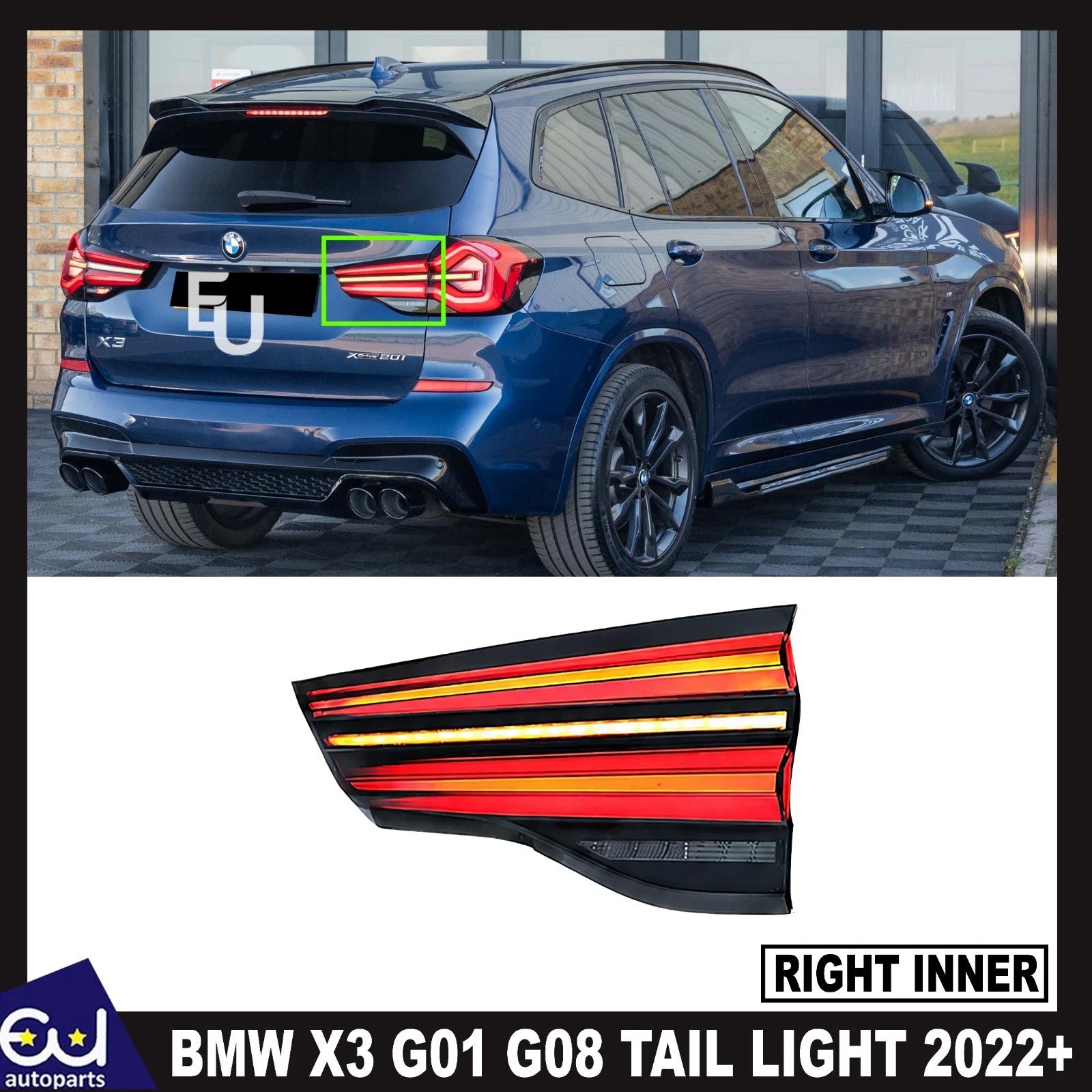 RIGHT DRIVER INNER TAIL REAR LIGHT LAMP FOR BMW X3 G01 G08 2022-ONWORDS