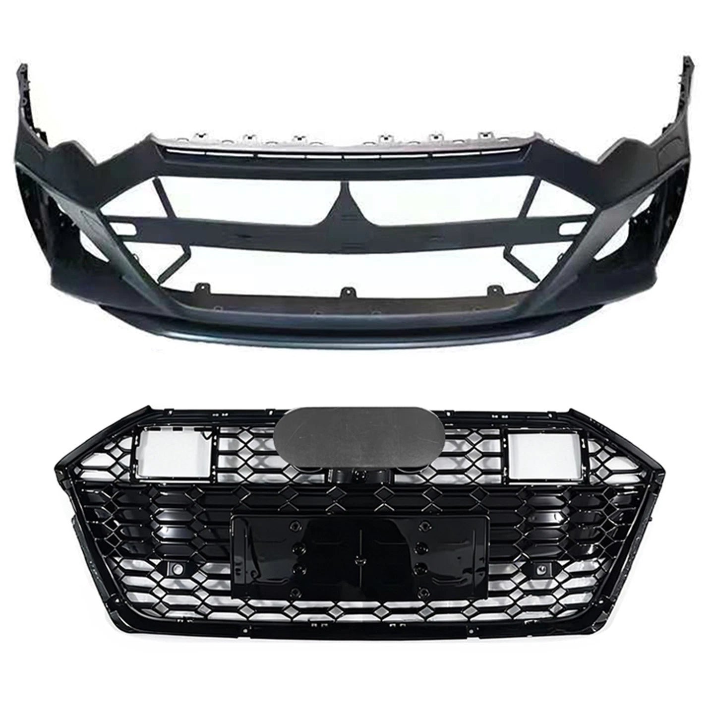 FOR AUDI A6 S6 C8 4A 2018-25 RS6 CONVERSION FRONT BUMPER SPLITTER BODYKIT GRILLE