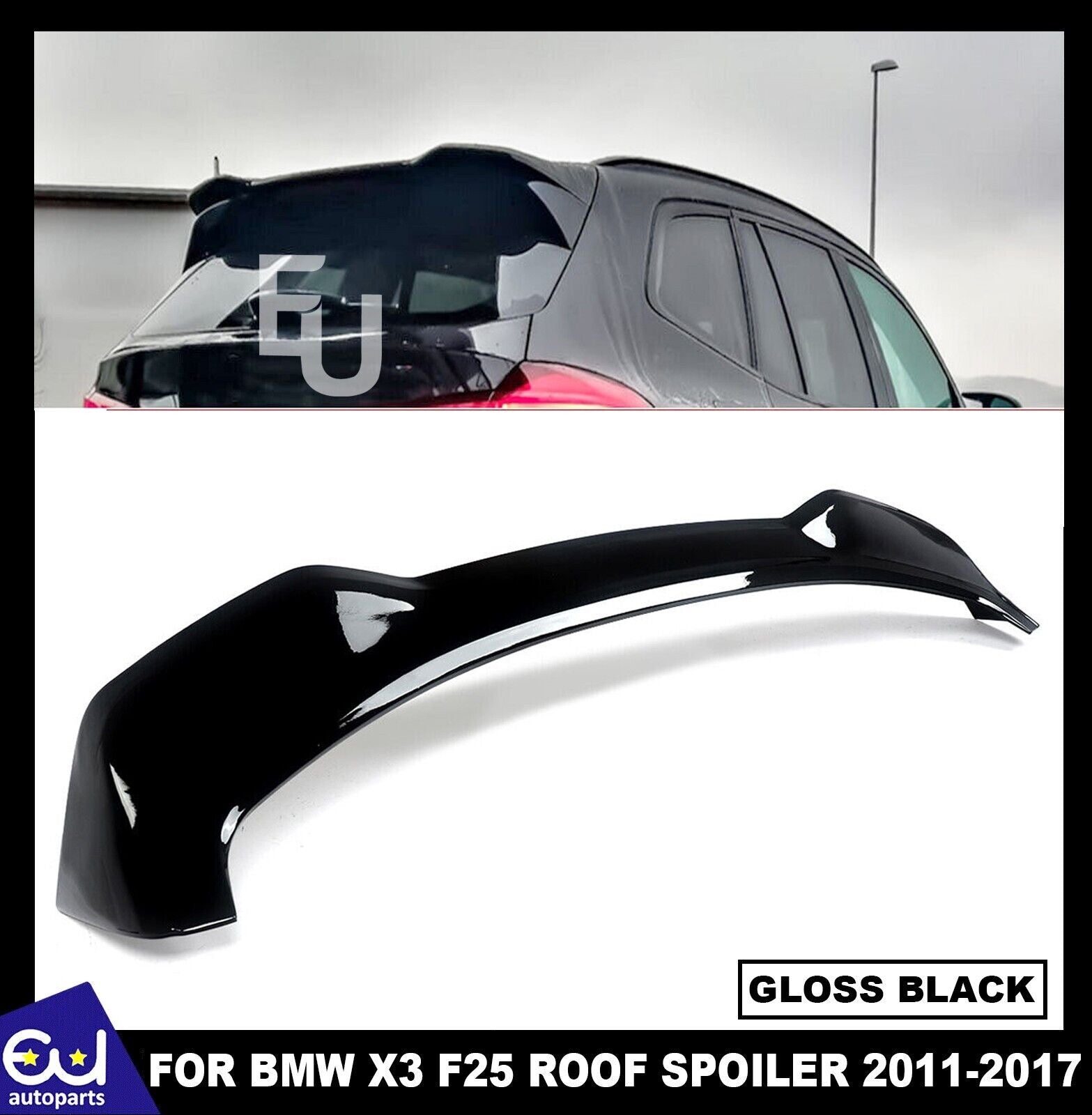 REAR BOOT ROOF SPOILER LIP M SPORT STYLE GLOSS BLACK FOR BMW X3 F25 2011-2017