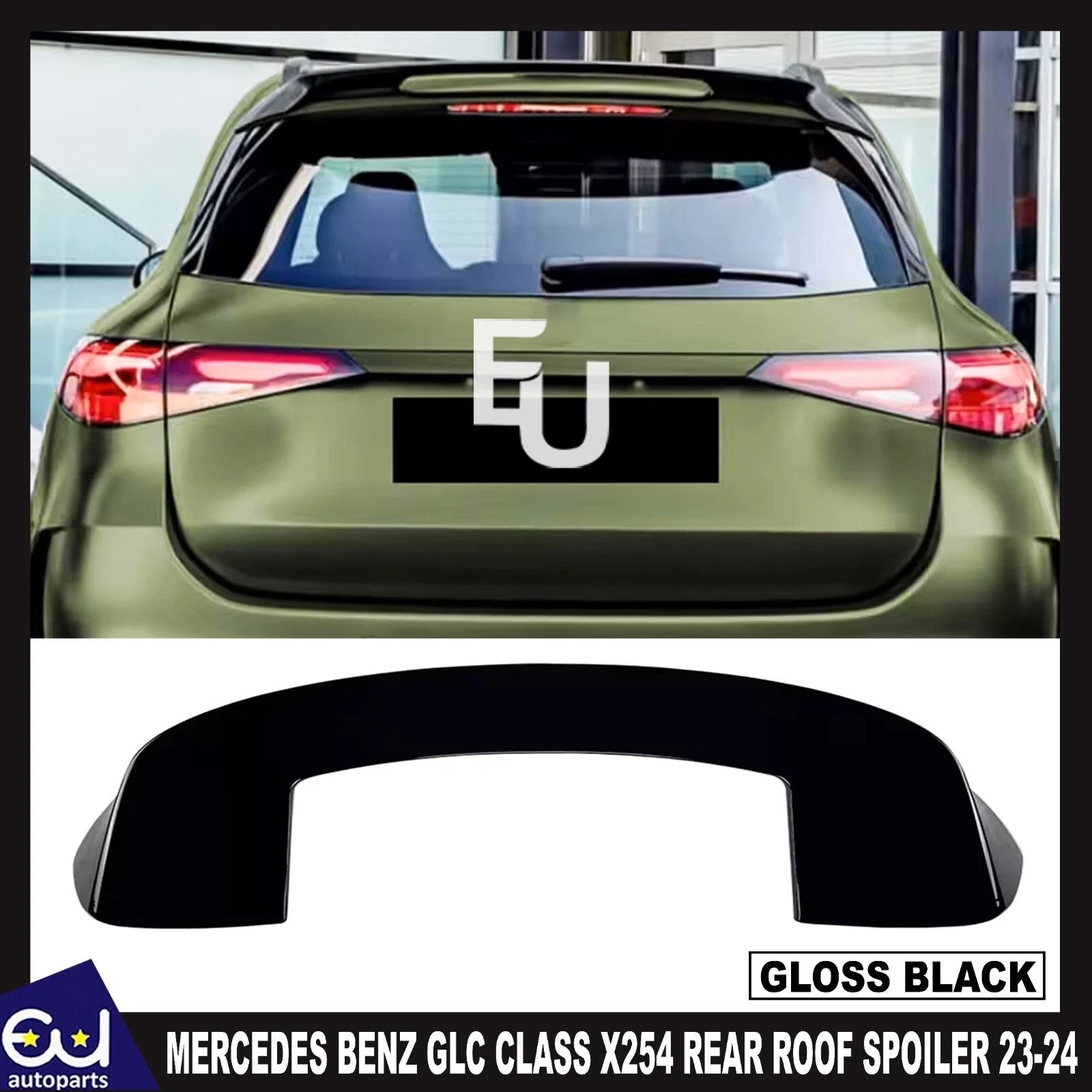 FOR MERCEDES BENZ GLC CLASS X254 REAR ROOF SPOILER WING LIP GLOSS BLACK 23-2024