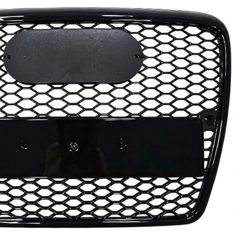 FRONT HONEYCOMB GRILL RS6 STYLE GRILLE GLOSS BLACK FOR AUDI A6 2004-2011