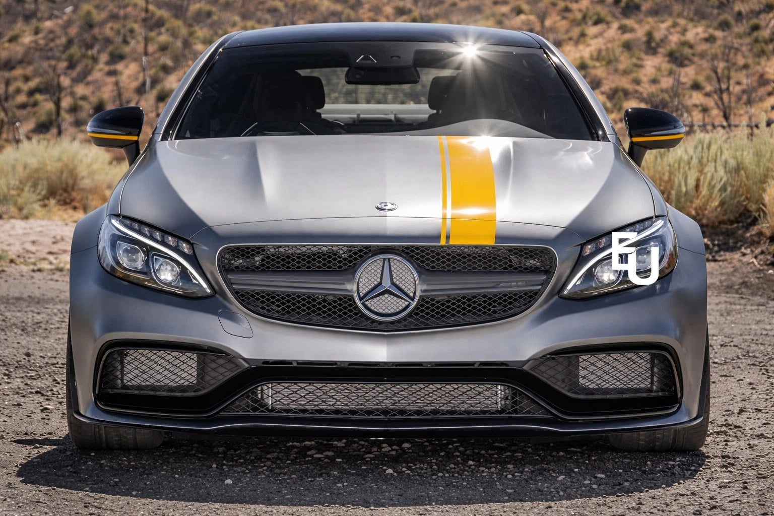 FOR MERCEDES W205 C205 C63 CONVERSION FRONT BUMPER GRILLE BODYKIT PRIMED 2015-18
