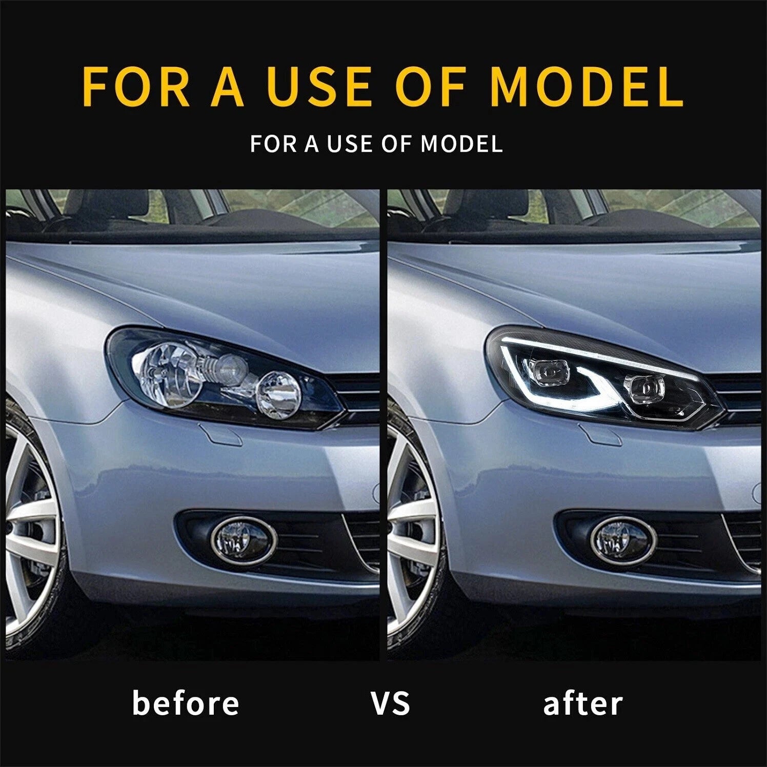 DYNAMIC SEQUENTIAL LED PROJECTOR HEAD LIGHT LIGHTS LAMP FOR VW GOLF 6 MK6 2008+