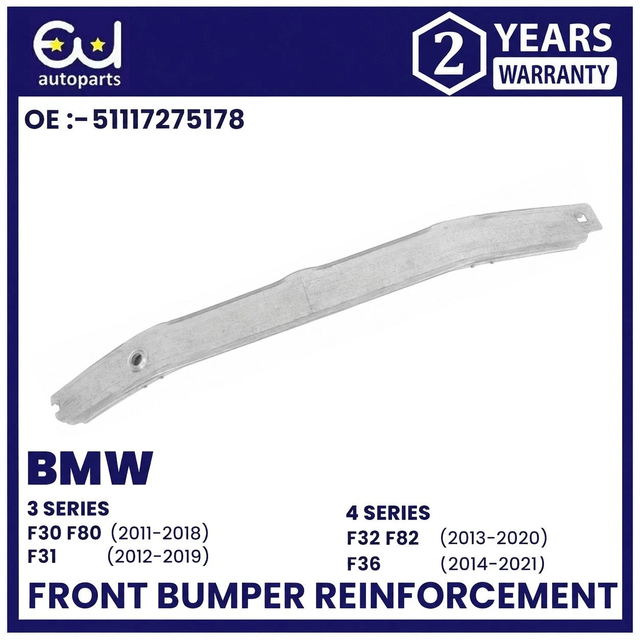 FRONT BUMPER REINFORCEMENT CRASH BAR FOR BMW 3/4 SERIES F30 F31 F80 F32 11-2021