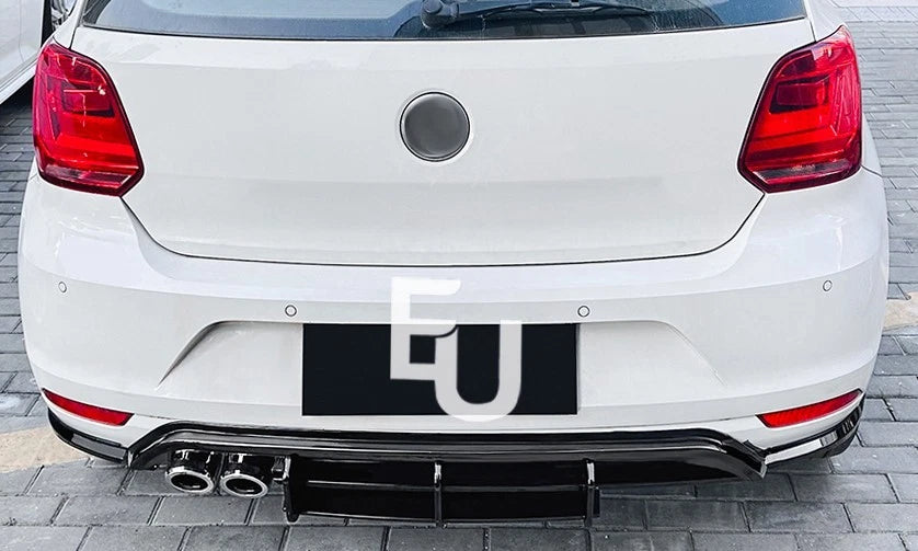 FOR VOLKSWAGEN POLO MK5 6R REAR BUMPER DIFFUSER LIP GLOSS BLACK 2009-2014
