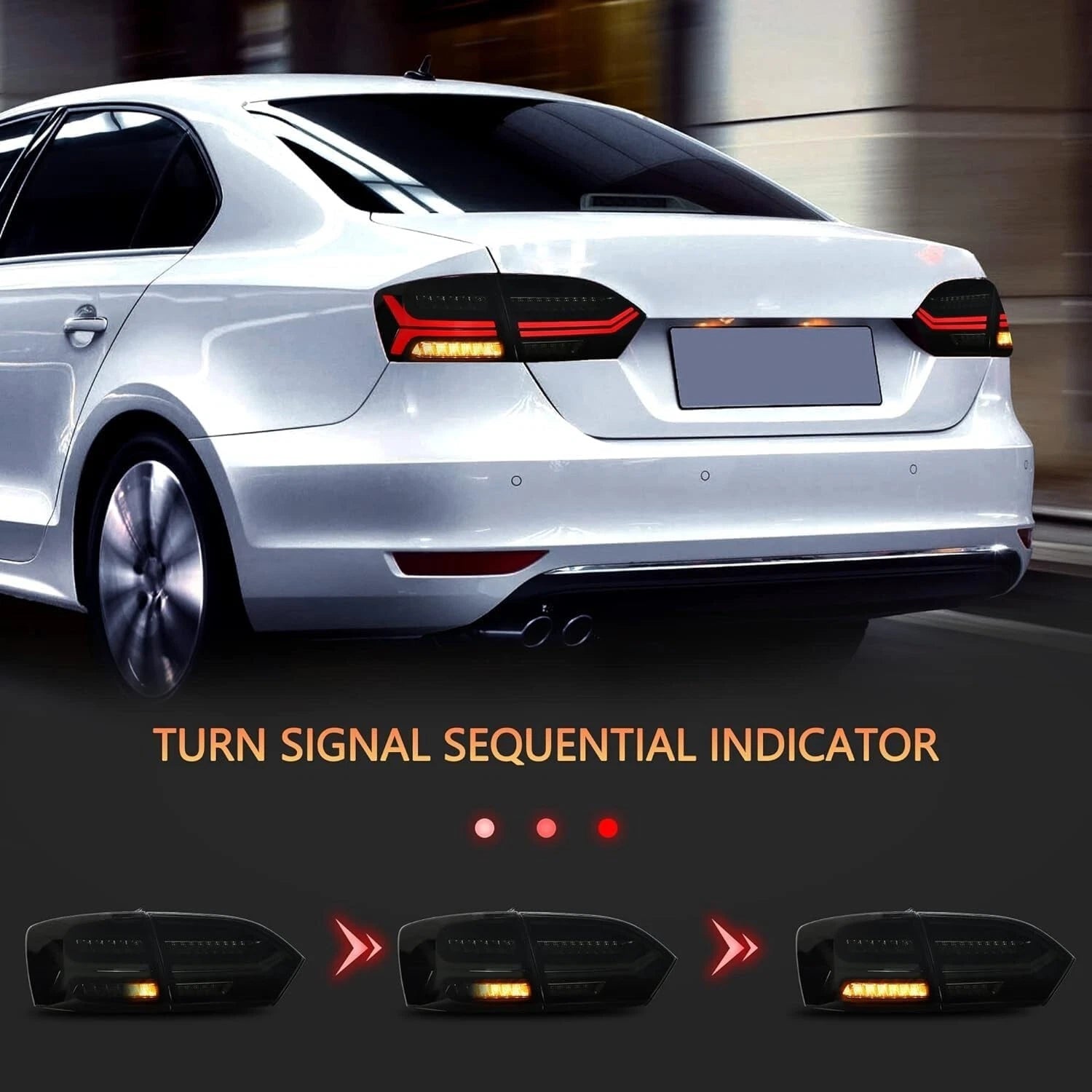 VLAND SMOKED SEQUNTIAL LED REAR TAIL LAMP LAMPS LIGHTS FOR VW JETTA MK6 2011+