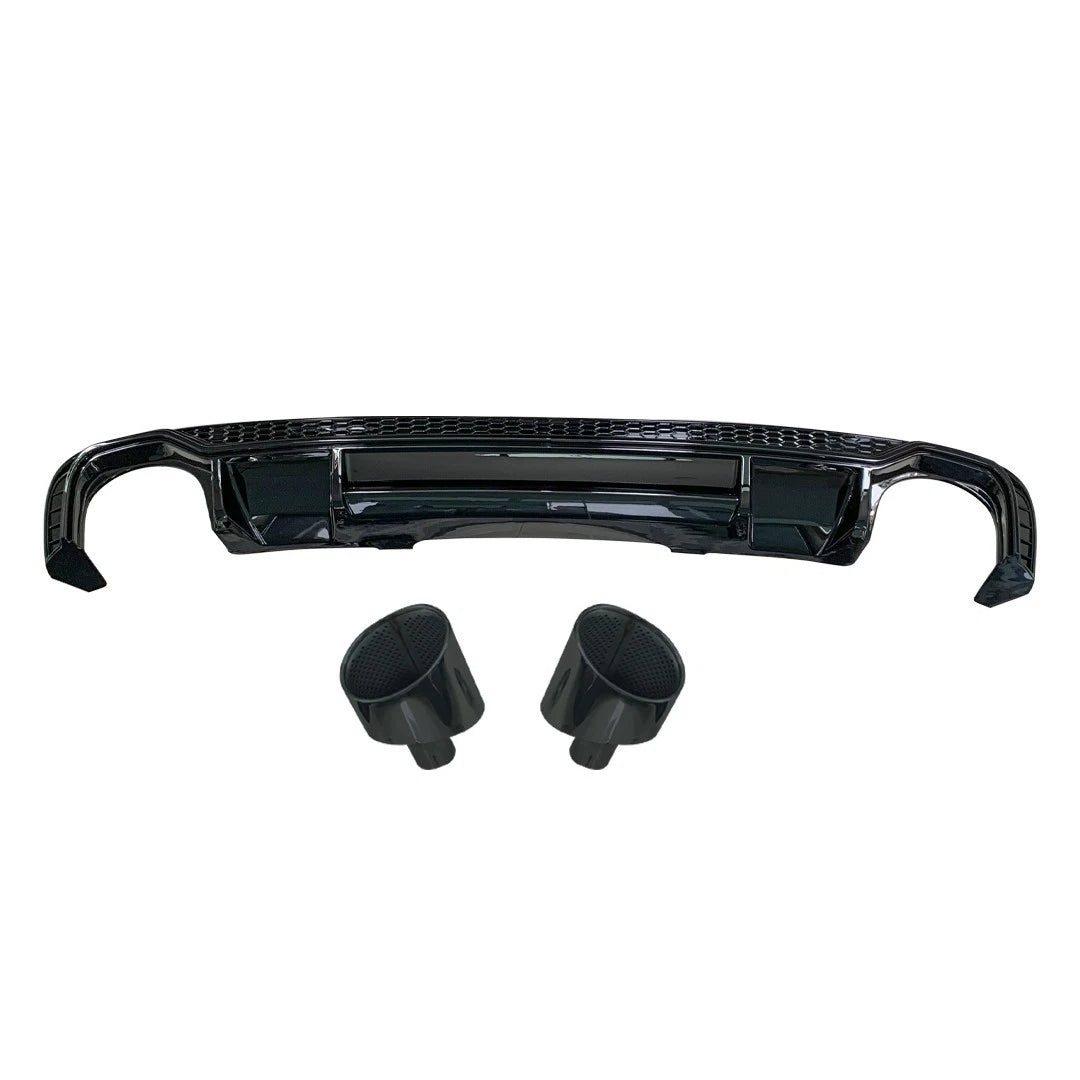 FOR AUDI A5 S5 B9.5 F5 S-LINE RS5 LOOK HONEYCOMB REAR DIFFUSER W/PIPES 2020-24