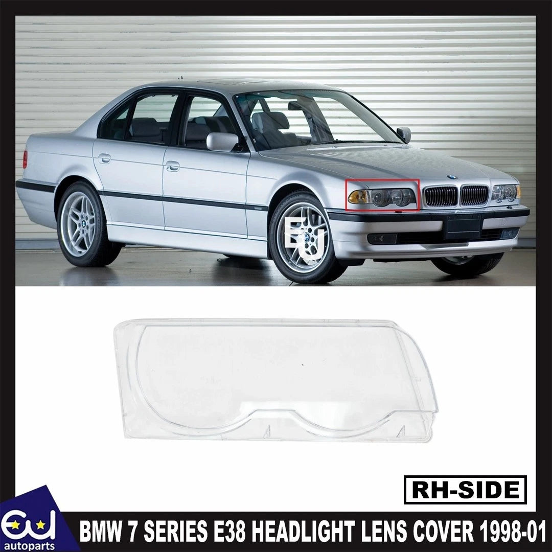 FOR BMW 7 SERIES E38 1998-2001 RIGHT DRIVER SIDE FRONT HEADLIGHT LAMP LENS COVER